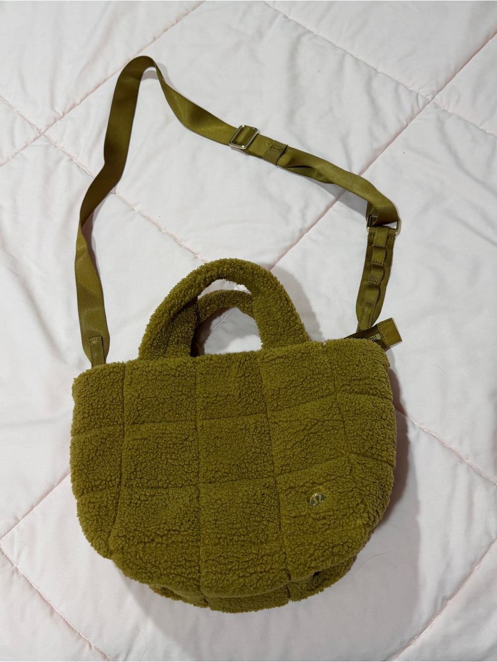 lululemon brown Sherpa Quilted Crossbody Bag